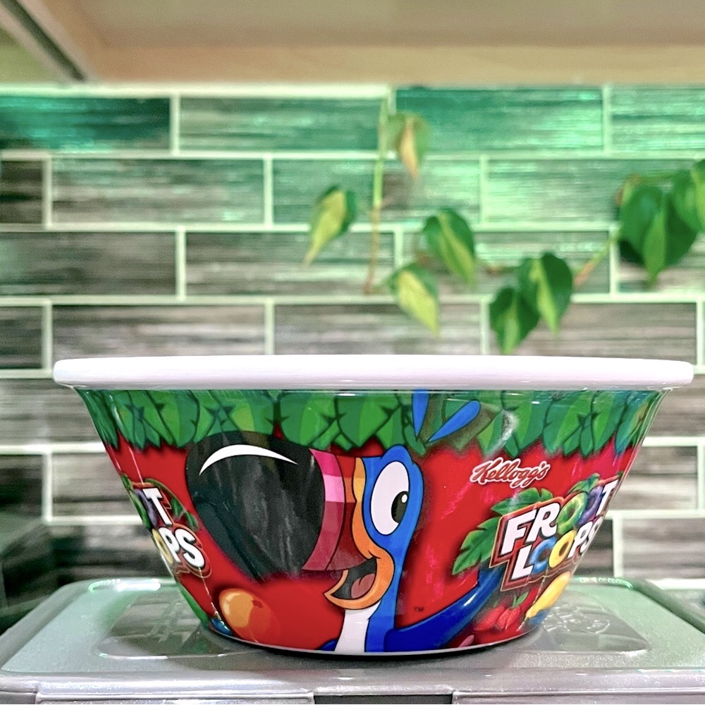 Rare Vintage Kellogg's Fruit Loops Melamine Cereal Ice Cream Bowl Collectible
